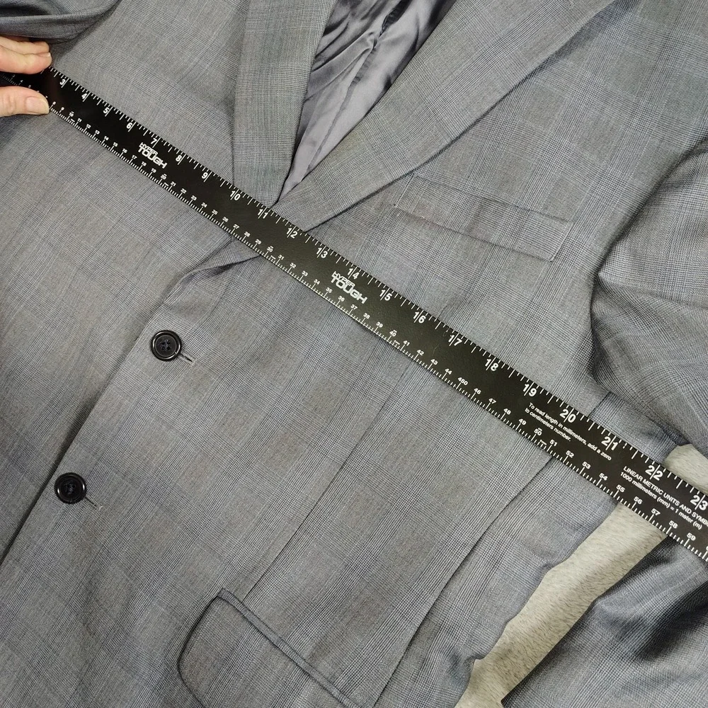 Jos A Bank Sport Coat Mens 42S Blue Glen Plaid‎ Blazer Jacket Wool Silk 2 Button